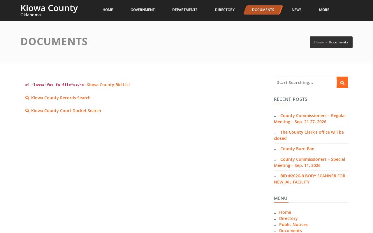 Kiowa County warrant search county documents source