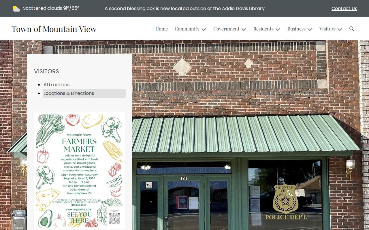 Kiowa County Mountain View warrant records and City Hall location