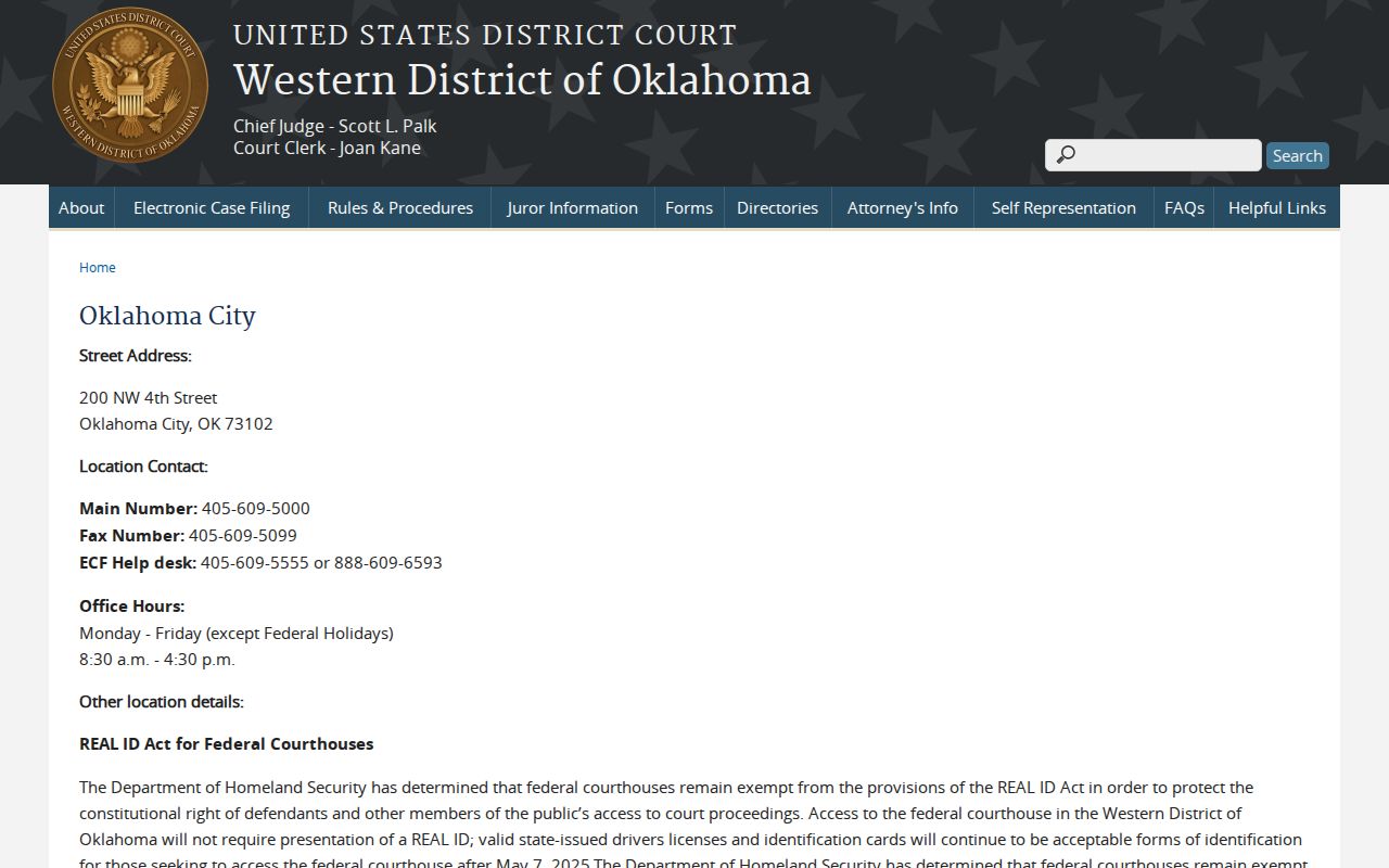 Kiowa County bench warrant lookup and federal courthouse route