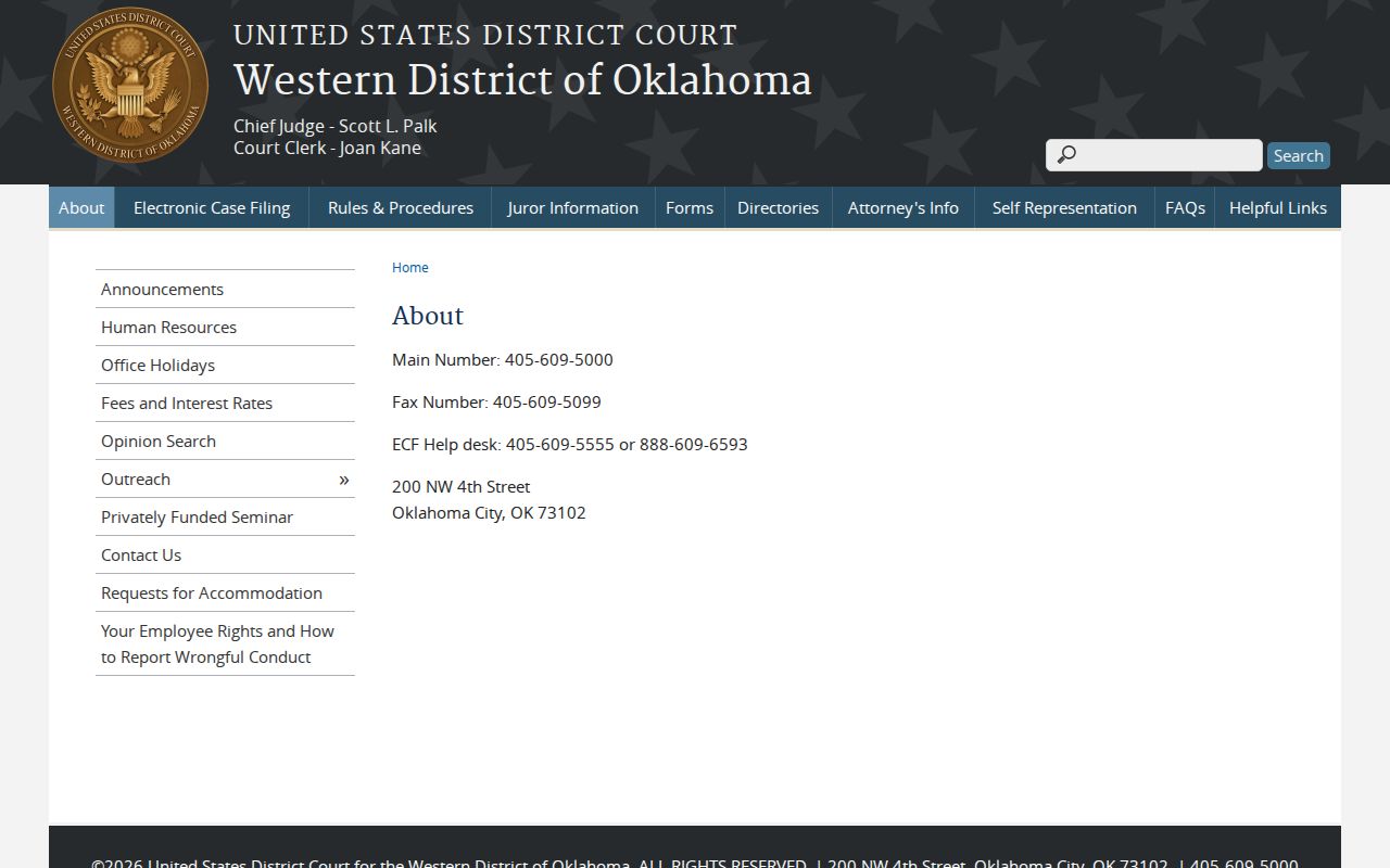 Kiowa County most wanted reference and Western District federal court route